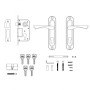 Замок врезной цилиндровый Punto KIT P15 4061/3 CRONA SN с защёлкой в комплекте с ручкой (цвет матовый никель) 5 ключей (Пунто) 41721