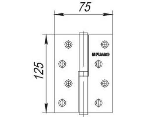 Петля съемная Fuaro 413/BL-5 125x75x2,5 CP left (хром) левая БЛИСТЕР (Фуаро)