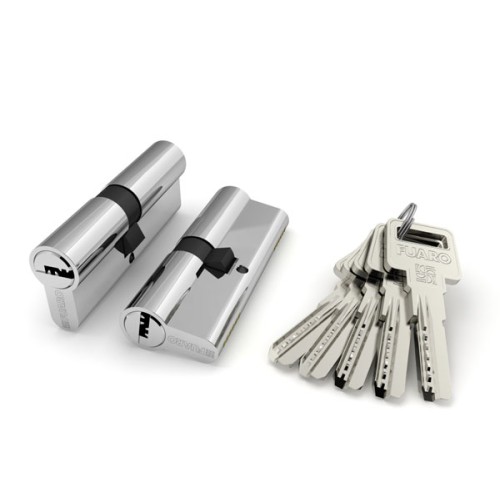 Цилиндровый Fuaro (Фуаро) механизм R600/80 mm (35+10+35) CP хром 5 кл.