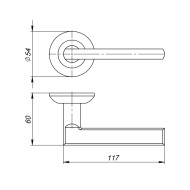 Ручка Ajax (Аякс) раздельная R.JR54.POLO TECH/IND SN/CP-3 мат.никель/хром (белая коробка)