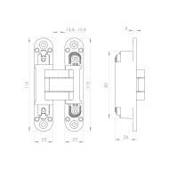 Петля Armadillo (Армадилло) скрытой установки U3D3000.VPG AB бронза TECH