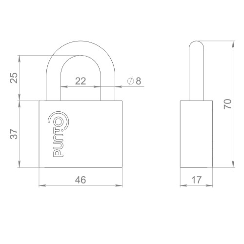 Замок Punto (Пунто) навесной PK-1550 3 key диск.ключ