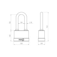 Замок Punto (Пунто) навесной PK-5055 L