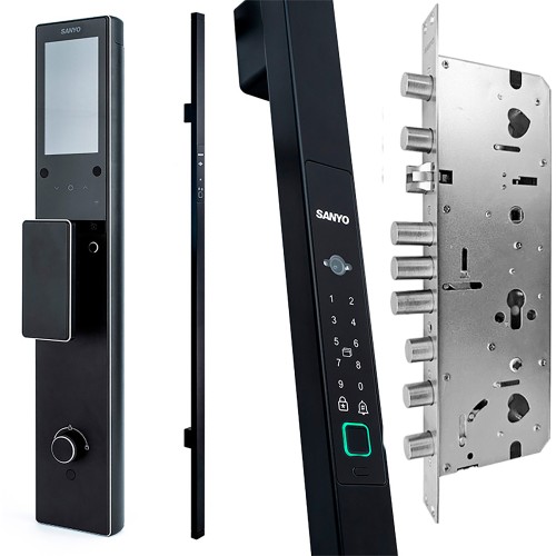 Электронный замок Sanyo D501 Tuya DM70 с WiFi, ручка скоба 1800 мм, черный Электронный замок Sanyo D501 Tuya DM70 с WiFi, ручка скоба 1800 мм, черный