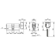Цилиндровый механизм Punto (Пунто) с вертушкой Z402/90 mm (45+10+35) CP хром 5 кл. (без винта, тех упаковка)