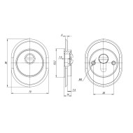 Накладка Fuaro (Фуаро) на цилиндр DEF.CRE-al/OV.9713 (A-9713) CP хром