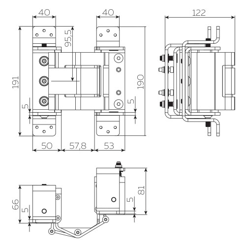 Петля Fuaro (Фуаро) скрытой установки HH-180 (hide hinge) до 100 кг (на 2 петли)