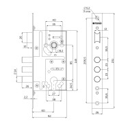 Корпус Fuaro (Фуаро) врезного замка c защёлкой MDV811/C-60.85.3R14