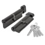 Цилиндровый Fuaro (Фуаро) механизм (200 ZM/110) 2000ZM Knob 110 (50+10+50) BL-24 черный 5Key с вертушкой