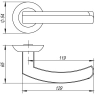 Ручка Fuaro (Фуаро) раздельная R.AR54.ALFA (ALFA AR) CP-8 (no screw, spindle) new210