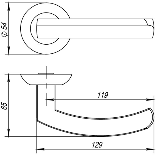 Ручка Fuaro (Фуаро) раздельная R.AR54.ALFA (ALFA AR) CP-8 (no screw, spindle) new210