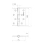 Петля Armadillo (Армадилло) универсальная IN4500UC-BL BPVD 102x76x3 INOX304 вороненый никель БЛИСТЕР