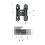 Петля Armadillo (Армадилло) скрытой установки U3D8000.VPG FSG флор. золото TECH
