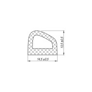 Уплотнитель Fuaro (Фуаро) самоклеящийся ADH/D-14,5x13,5mm (031), BLACK черный 100 m