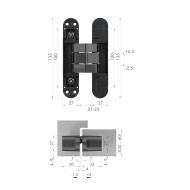 Петля Armadillo (Армадилло) скрытой установки U3D7800.VPG FSG флор. золото TECH