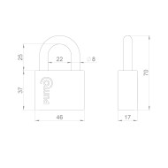 Замок Punto (Пунто) навесной PK-1550 SN-3 3 key диск.ключ