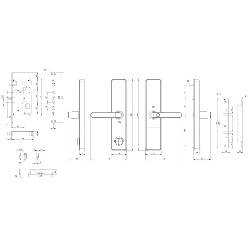 Замок врезной электронный с ручкой Kaadas S500 с отпечатком пальца, черный Замок врезной электронный с ручкой Kaadas S500 с отпечатком пальца, черный