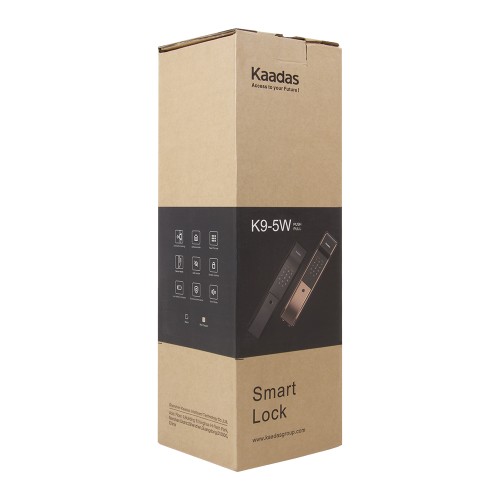 Замок врезной электронный Kaadas K9-5W с отпечатком пальца, со встроенным модулем WIFI, черный Замок врезной электронный Kaadas K9-5W с отпечатком пальца, со встроенным модулем WIFI, черный