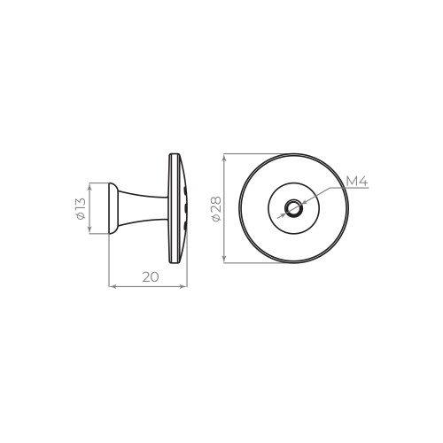 Ручка-кнопка Ajax (Аякс) мебельная MB-B-003 CP хром