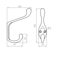 Крючок Ajax (Аякс) настенный MB-K-005 PB золото