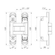 Петля Armadillo (Армадилло) скрытой установки U3D7800.VPG SG мат. золото TECH