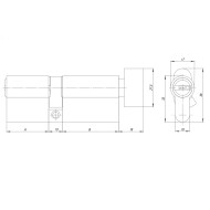 Цилиндровый Ajax (Аякс) механизм (AZ202/100) AZ2002Knob100 (40+10+50) CP хром с вертушкой