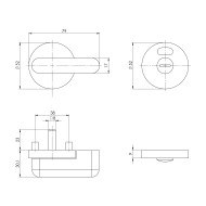 Ручка Ajax (Аякс) поворотная BK6.WC.CABIN PVC GREY серый