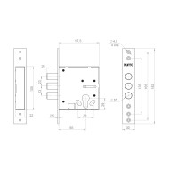 Корпус Punto (Пунто) врезного замка цилиндровый MDV30/C-65.00 CP хром тех.уп.