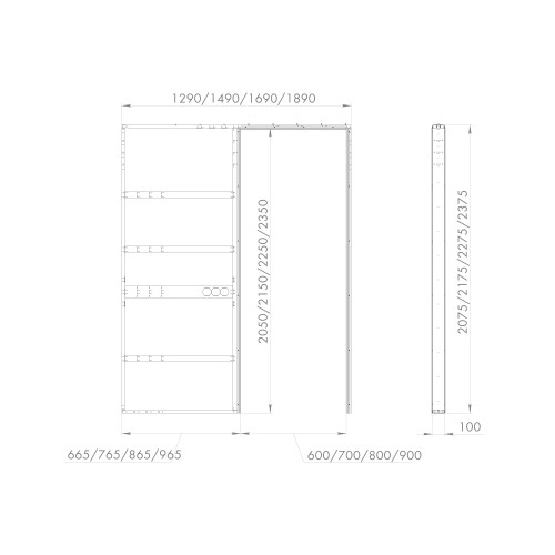 Пенал для скрытой раздвижной Armadillo (Армадилло) системы SLD.Comfort-PENAL caseta 900/2300