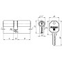 Цилиндровый Fuaro (Фуаро) механизм 100 CA 80 mm (35+10+35) CP хром 3 кл.