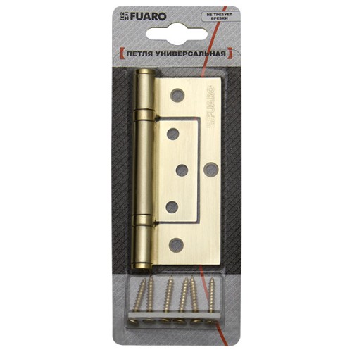 Петля Fuaro (Фуаро) универсальная без врезки 300-2BB/BL 100x2,5 PB (латунь) БЛИСТЕР