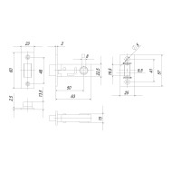 Защелка Fuaro (Фуаро) врезная MAGNET M12-50-25 AC медь