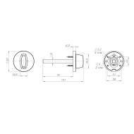 Ручка Fuaro (Фуаро) поворотная BKW8x75.R.RLR52 GR-23 графит
