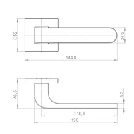 Ручка Ajax (Аякс) раздельная K.JS51.FLEX BL-24 черный