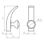Крючок Ajax (Аякс) настенный MB-LM/K-004 GP золото