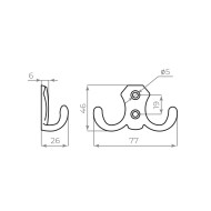 Крючок Ajax (Аякс) настенный MB-K-002 PB золото