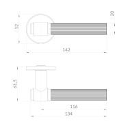 Ручка Punto (Пунто) раздельная R.EST.R52.SHELL SSG-39 сатинированное золото