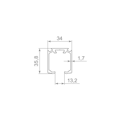 Комплект Armadillo (Армадилло) верхняя направляющая + декор.накладка SLD.Comfort-PRO.KIT/3000 track + dec (3м) AL Алюминий
