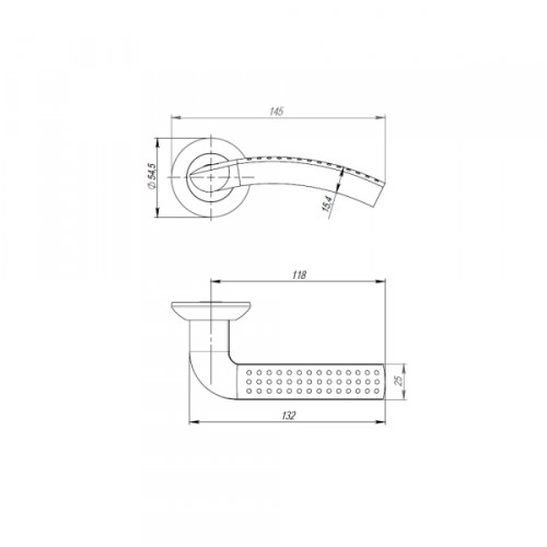 Ручка Punto (Пунто) раздельная R.TL54.LOGICA 160mm SN/CP-3 мат. никель/хром 8x160мм M4(12*50*55)