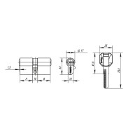 Цилиндровый Punto (Пунто) механизм (Z400/90) Z4000Key90(30+10+50) CP хром