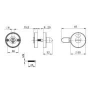 Ручка Fuaro (Фуаро) поворотная BK8.R.DSS304-button с индикатором INOX 304