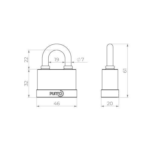 Замок Punto (Пунто) навесной PK-5045