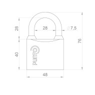 Замок Punto (Пунто) навесной PK-0150 3 key англ.ключ.