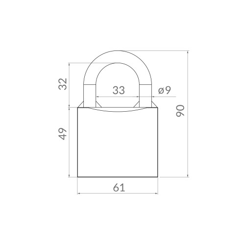 Замок Punto (Пунто) навесной PK-0163 3 key англ.ключ.