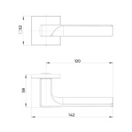 Ручка Ajax (Аякс) раздельная K.JS51.ALETTO BL-24 черный