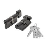 Цилиндровый Fuaro (Фуаро) механизм (200 ZM/70) 2000ZM Knob 70 (30+10+30) BL-24 черный 5Key с вертушкой