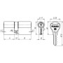 Цилиндровый Fuaro (Фуаро) механизм R300/70 mm-BL (30+10+30) AB бронза 5 кл. БЛИСТЕР