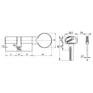 Цилиндровый Fuaro (Фуаро) механизм D-PRO502/90 mm (35+10+45) CP хром 5 кл.