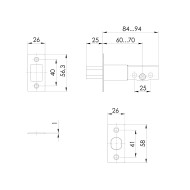 Замок Ajax (Аякс) врезной DK.002 BK SN мат.никель