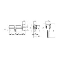 Цилиндровый Punto (Пунто) механизм MaxPro7002Knob65mm(25+10+30) SN никель 7key с вертушкой